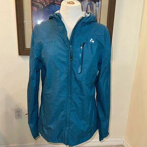 Paradox Teal Hooded All Weather Jacket with Logo Size Small